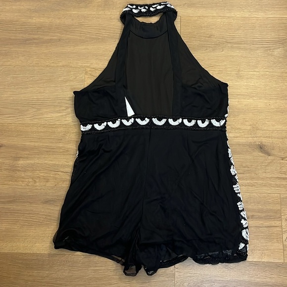 ASOS | New Haley sequin & beaded short romper Halter neckline Women’s size 14 - Picture 5 of 14